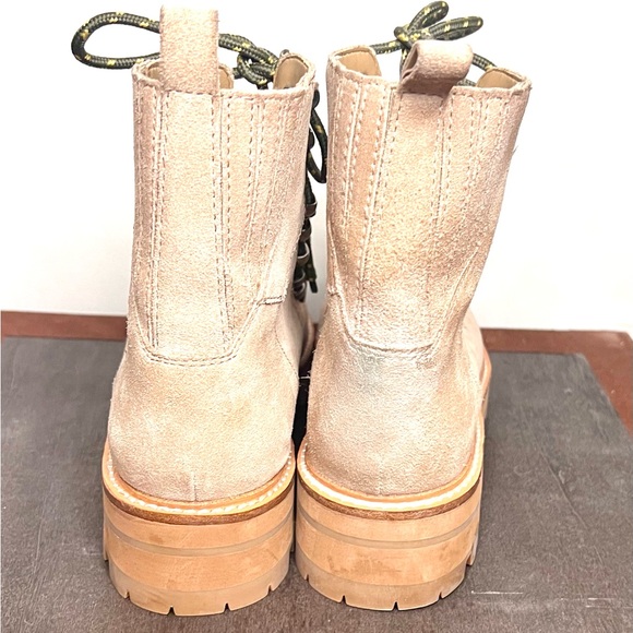 Marc Fisher Shearling Lace-Up Hiker Boots • Suede Lug Sole • Tan • Women’s 7M - Picture 5 of 11